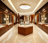 Vitrine d'îlot de luxe en bois massif pour montres et bijoux, présentoir en verre haut de gamme pour le commerce de détail haut de gamme
