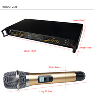 Micrófono Inalámbrico Digital de 2 Canales con Cancelación de Ruido Soundmark K-600, Sensor Infrarrojo, Karaoke KTV, Batería AA, Conector XLR