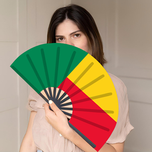 Abanicos Plegables de Bambú con la Bandera de Benín al por Mayor, Abanico de Mano para Carnaval, Boda, Festival, Fiesta, Agencia de Viajes - Product Image 5