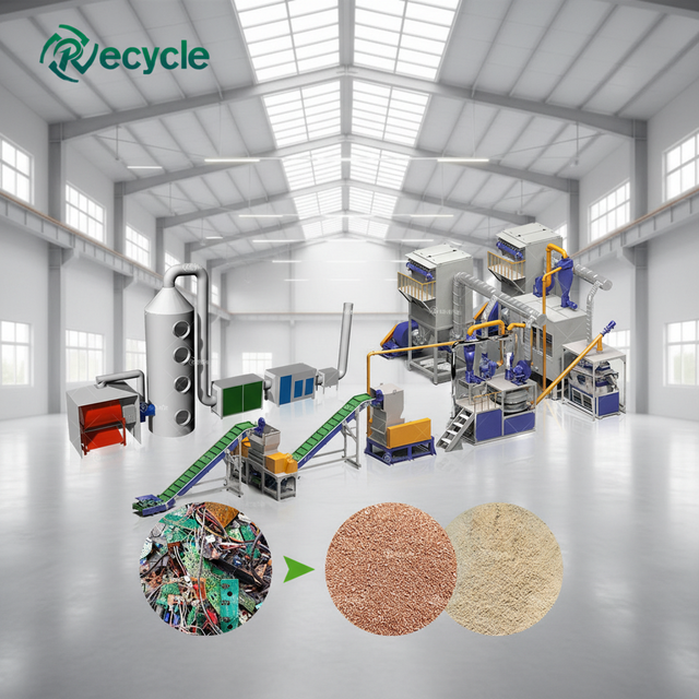 Scrap PCB Recycling Line With High Copper Recovery Rate 99%