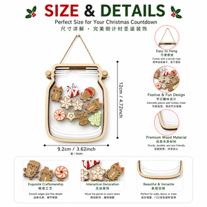 Adorno Navideño de Madera para Colgar en el Árbol, Decoración Rústica para el Hogar, Colgante Festivo - Product Image 6
