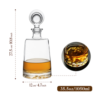 Ensemble de <span class=keywords><strong>carafe</strong></span> à whisky en cristal de luxe de 1050 ml avec bouchon en verre, <span class=keywords><strong>carafe</strong></span> à bourbon, à scotch, à vin, distributeur de liqueur, cadeau pour homme, articles de bar - Product Image 2