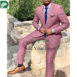 हल्के प्यूलेपल पुरुषों दूल्हे टुक्सेडोस शादी प्रोम सर्वश्रेष्ठ आदमी ब्लेज़र <span class=keywords><strong>2</strong></span> टुकड़े सूट सेट जैकेट + पैंट - Product Image 1