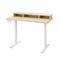 Bureau debout électrique avec deux tiroirs, hauteur réglable, bureau assis-debout motorisé, poste de travail pour la maison et le bureau