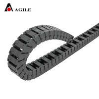 Protecteur de câble semi-fermé MTK sur mesure en PA6, chaîne de remorquage flexible haute résistance, noir, bleu clair, taille intérieure 20x38mm