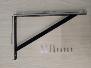 Soportes de Pared Triangulares Negros Resistentes, Soportes Metálicos para Estantes con Tornillos, Herrajes Funcionales - Product Image 4