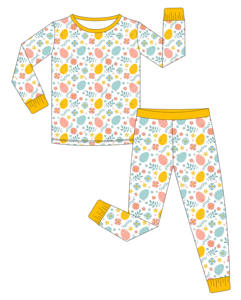 Conjunto de Pijama de Dos Piezas de Bambú con Temática de Pascua de Edición Limitada para Niños, Ropa de Dormir Familiar a Juego para las Fiestas, Conjunto Suave de Manga Larga - Product Image 1
