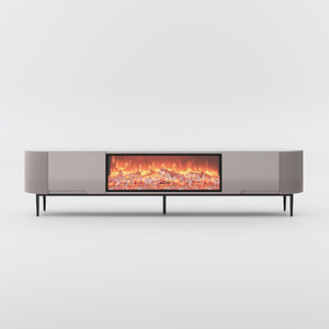 Mobili TV Moderni ed Eleganti con <span class=keywords><strong>Simulazione</strong></span> Fiamma 3D, Caminetto in Vetro HD Integrato, Finitura Lussuosa in Legno, Caminetti da Pavimento - Product Image 4