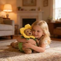 Peluches JC : Ours Bartholomew en tenue de narcisse – Adorables jouets en peluche, parfaites pour un cadeau