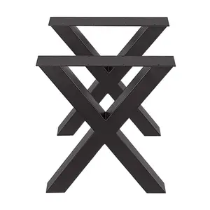 Мебельные ножки, черные стальные ножки стола X, чугунные основания для журнального столика, кованые металлические ножки для стола, скамейки