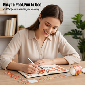 Clear PET Sticker Roll Waterproof Pre Cut Easy Peel Spring Festival Gift <b>Packaging</b> Decorative <b>Label</b> Stickers - Product Image 4