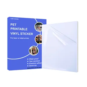 Bleidruck 100 um Matt White pegatina impermeable PET/PP papel adhesivo autoadhesivo vinilo imprimible para impresora láser o de inyección de tinta