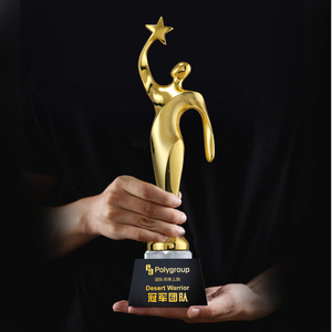 Premi trofeo commemorativo trofeo <span class=keywords><strong>in</strong></span> metallo placcato oro con stella a cinque punte <span class=keywords><strong>in</strong></span> oro - Product Image 1