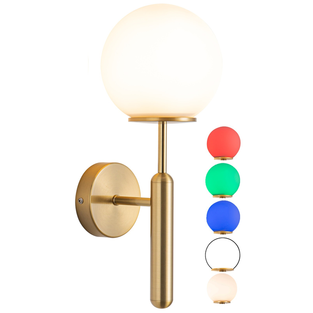 Battery Operated Wall Sconce, Wireless Rechargeable Wall Light with Remote Control, 9 Colors Dimmable LED Lamps for Bedroom