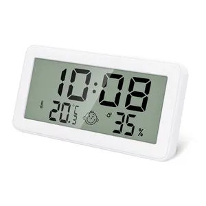 Indoor Babykamer Woonkamer Huishouden Hygrometer Elektronische Digitale Wekker Tijd Muur Mount Met Licht Hygrometer Klokken