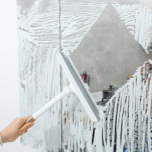 Çift taraflı dönen cam kazıyıcı ev pencere temizleme aracı araba ve duş kullanımı için plastik saplı - Product Image 2