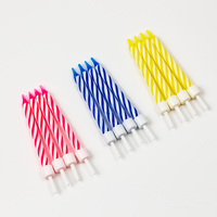 Bougies de fête torsadées multicolores 6 cm, sans fumée, à combustion propre, en spirale, pour Pâques OEM/ODM