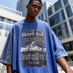 T-shirt Vintage in Cotone Pesante con <span class=keywords><strong>Stampa</strong></span>, Vestibilità Ampia, Spalle Cadenti, Unisex, Stile Streetwear, <span class=keywords><strong>Stampa</strong></span> Cartoon Hip Hop - Product Image 5