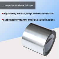 Cinta de Aluminio Compuesta Resistente a Altas Temperaturas, Impermeable, a Prueba de Explosiones, Adhesivo Acrílico Plateado PET, para Emergencias