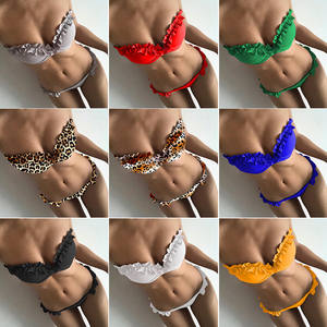 Bikini 2025 <span class=keywords><strong>Sexy</strong></span> traje de baño mujer negro con volantes Pit rayas Bikinis conjunto traje de baño playa Bikini mujer Banadores - Product Image 2