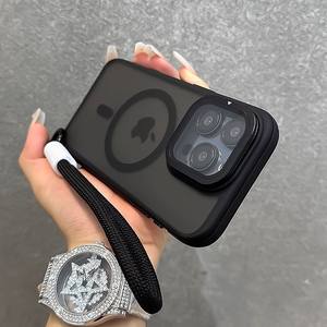 Funda Premium Translúcida Esmerilada para Teléfono con Lente Completo de PC para <span class=keywords><strong>iPhone</strong></span> 16 15 Pro Max, Carcasa Mate <span class=keywords><strong>Normal</strong></span>, Cobertura Completa de Cámara en Negro con Correa - Product Image 3