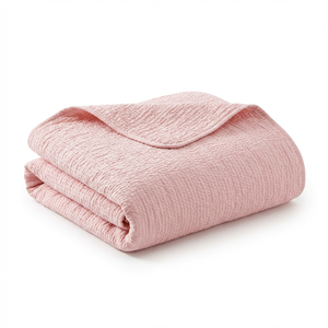 Set Copriletto Estivo Leggero e Traspirante <span class=keywords><strong>in</strong></span> Seersucker Ondulato Eco-Friendly di Facile Manutenzione per Uso Decorativo Domestico - Product Image 3