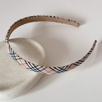 Serre-tête carré de créateur en tissu imprimé à carreaux et lettres pour femmes, accessoires de coiffure pour filles