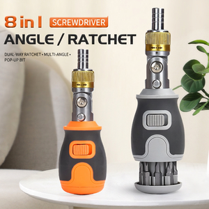 Multi Bit <b>Screwdriver</b> Set 8 In 1 Ratcheting Adjustable Angle With Anti Slip Handle For Diy Repair Tools - Product Image 2