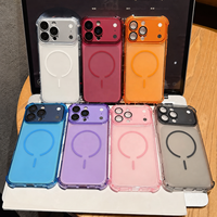 Coque de téléphone magnétique en TPU dépoli pour iPhone 18 17 16 15 Pro Max, antichoc avec ouverture inférieure et compatible charge sans fil