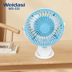 New style 360 degrees rotation rechargeable battery small desk fan with USB input port