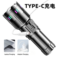 Lampe torche LED à zoom en alliage d'aluminium 30W, 2000 lumens, haute luminosité, longue durée de vie de la batterie, camping, rechargeable par USB, étanche