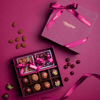 Boîte d'emballage alimentaire vide en carton personnalisée pour chocolats, boîte d'emballage en acrylique pour bonbons, truffes et chocolats, boîte cadeau