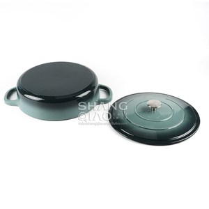 Casserole <span class=keywords><strong>en</strong></span> <span class=keywords><strong>fonte</strong></span> émaillée personnalisée pour four hollandais Casserole avec double oreilles - Product Image 4