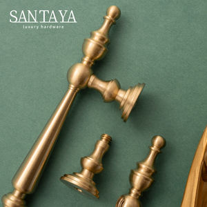 Poignée de tiroir de cuisine moderne en laiton brossé solide, durable, écologique, bouton de placard, armoire de chambre à coucher, commode, extérieur - Product Image 4