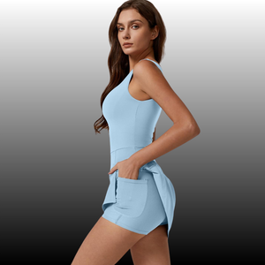 Robe de sport d'été pour femmes, haute élasticité, séchage rapide, avec poches, pour le tennis, le golf, le yoga et l'entraînement - Product Image 1