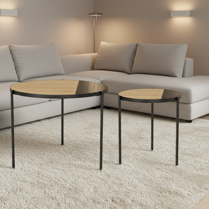 Table basse imbriquée moderne de luxe Conception unique de trous Meubles de salon durables faits à la main pour la maison Villa Hôtel Appartement Utilisation - Product Image 3