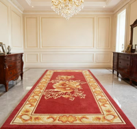 Tapis ovale de haute qualité en laine/soie tissé à la main en Chine, tapis de prière antistatique noué à la main pour le salon