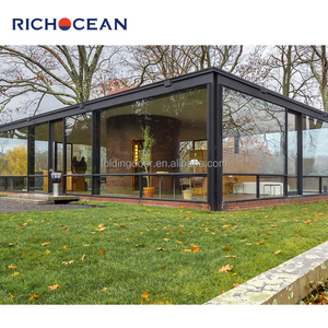 ศาลาในสวนแบบหรูหรามีมอเตอร์ทำจากอลูมิเนียมชีวภาพหลังคาแบบแบนกระจกสองชั้นกลางแจ้งบานเกล็ด - Product Image 3