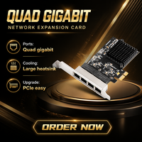 Carte réseau interne filaire multi-ports Gigabit Ethernet 4 RJ45 PCIe X1 avec puce 8111H compatible NAS pour mise à niveau de station de travail – En stock