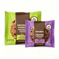 Sachet en plastique thermoscellé personnalisé avec impression sur le dos pour l'emballage individuel de biscuits, de gâteaux et de snacks