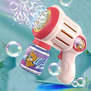 Little <span class=keywords><strong>Bear</strong></span> Multi agujero pistola de burbujas totalmente automática 10 agujeros burbuja eléctrica Bazooka pistola cohete <span class=keywords><strong>Boom</strong></span> con luz burbuja soplador juguete - Product Image 6
