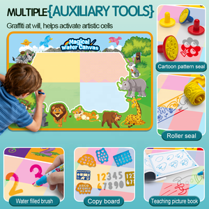 SamToyCn Individuelle Große Mal- und Schreibmatte mit Farbwasser, Wiederverwendbare Kinder-Wasser-Leinwand, Magische Aqua-Wasser-Zeichenmatte - Product Image 5