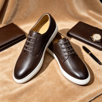 Baskets décontractées pour homme en cuir de vachette, confort toute la journée, style habillé moderne pour le bureau et la marche