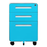 Meuble de rangement mobile en acier pour bureau avec 3 tiroirs verrouillables sur roulettes – Système d'équipement moderne pour achat en gros