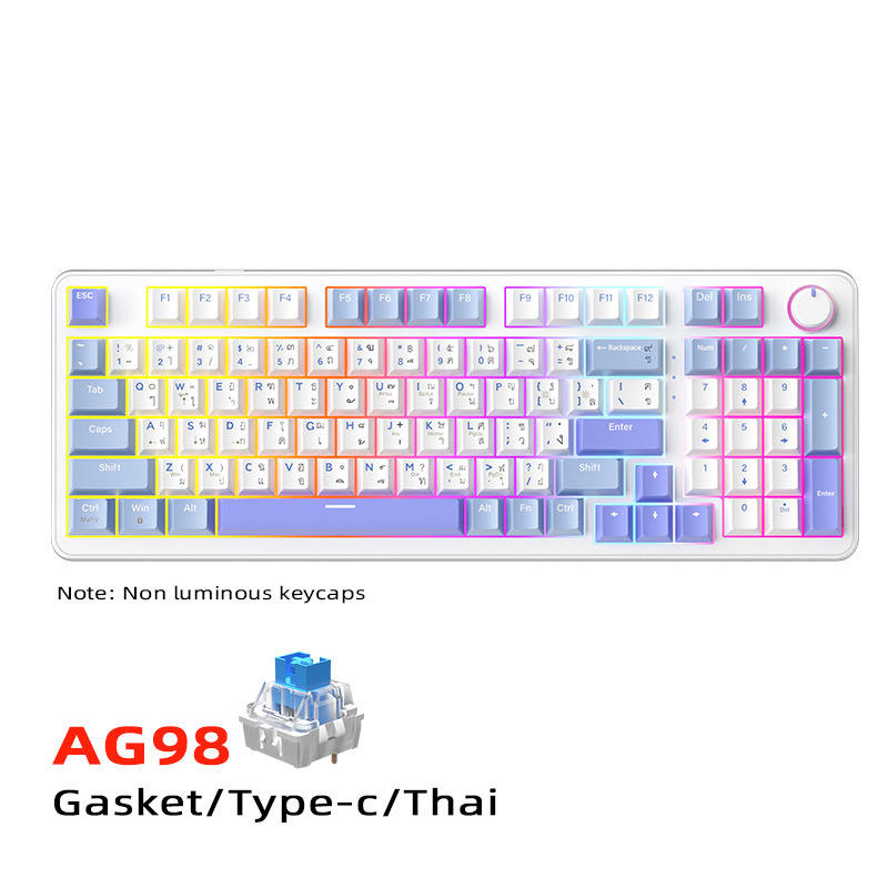 98 Key Thai/White and Blue [Wired] Mixed Light/Green Axis
