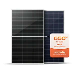 Panel surya transparan kaca ganda 625W 630W 635W 640W 645W kristal Mono Harga Panel surya fotovoltaik