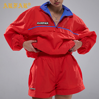 Ensemble de survêtement coupe-vent personnalisé 2 pièces pour femme – Pull demi-zip et short – Marque privée – Fabricant de vêtements de sport légers