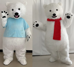 MOQ, 1 pieza, disfraz de Mascota de oso Polar personalizado profesional, dibujos animados, vacaciones al aire libre, adornos navideños, disfraz a la venta - Product Image 3
