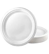Assiettes jetables 100% compostables et biodégradables en bagasse de canne à sucre, très résistantes, 6''/7''/8''/10''/12'', écologiques, pour fêtes