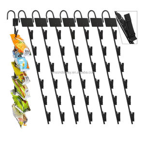 Supermarket Hanging Merchandise Strips With <b>Hooks</b> Metal Display <b>Clip</b> Strips for Retail Display With Label Header - Product Image 1